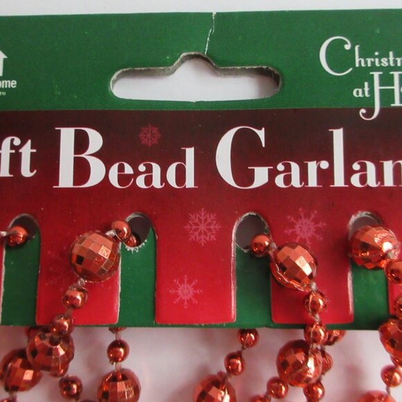 Bead Christmas Garland Red Faceted 9 Ft Vintage Christmas Decor NOS Lot of 3 - Picture 2 of 8